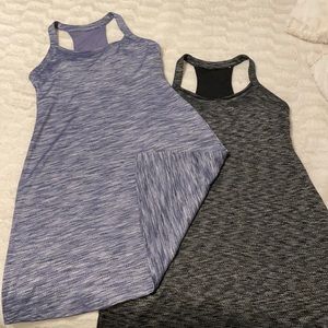 Lot of 2 women’s activewear tank dresses women’s size medium.